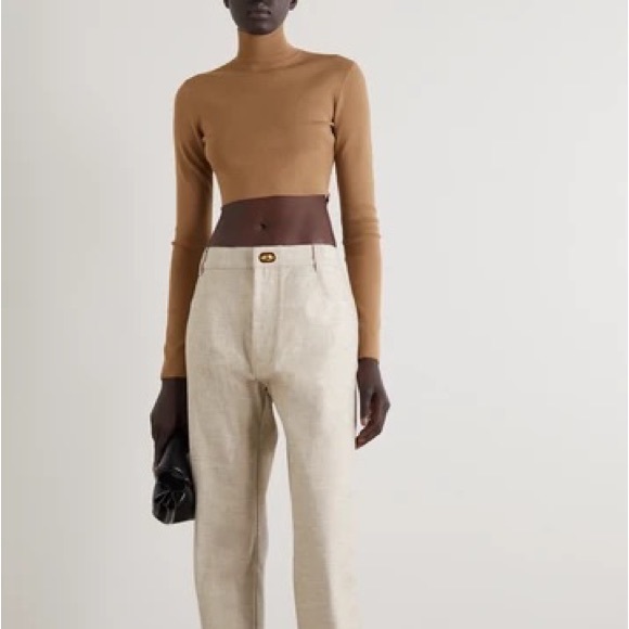 ZEYNEP ARCAY LEATHER STRAP CROPPED TURTLENECK, SZ IT/40 FR/36 US/2-4 - Picture 6 of 14